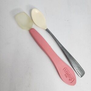 Vintage Gerber Playskool Plastic Tip Baby Feeding Spoon - Lot Of 2